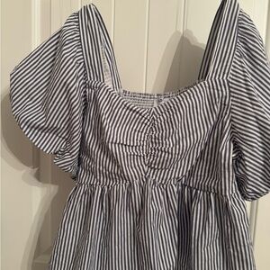 Old Navy Blue and White Striped Crop Top